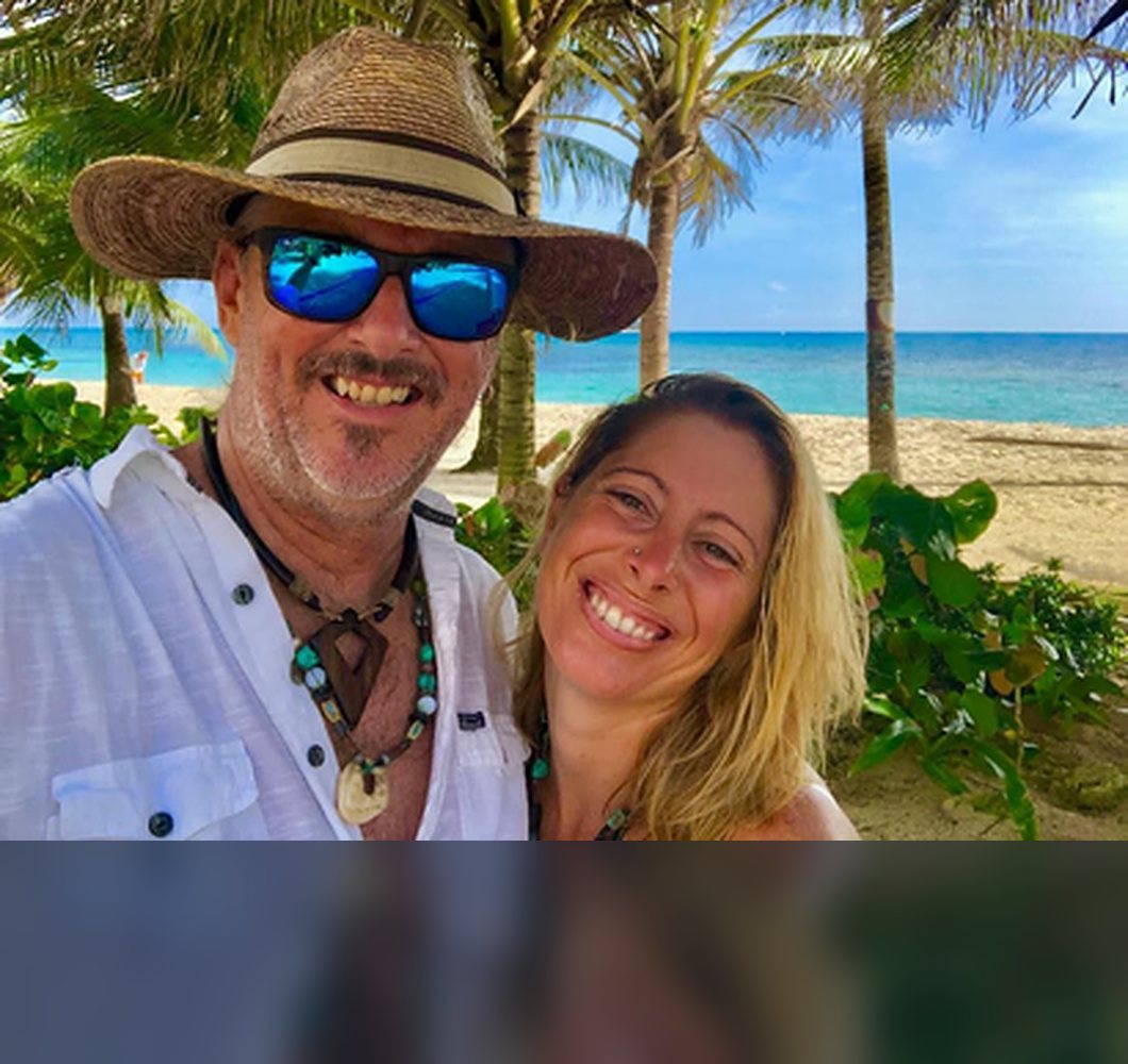 Rick and Maddy on the beach