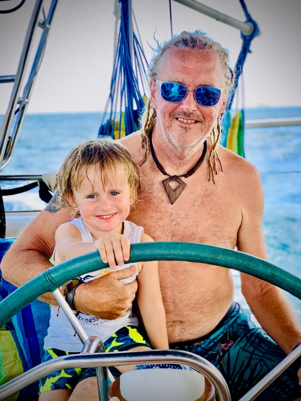 Rick and Ricci at the helm