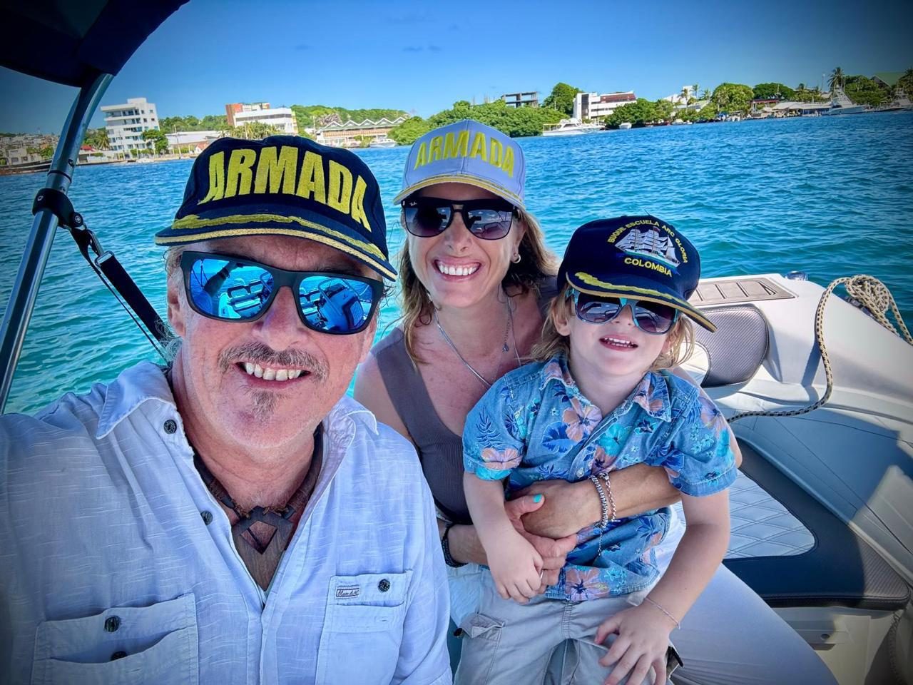 Family selfie in the tender