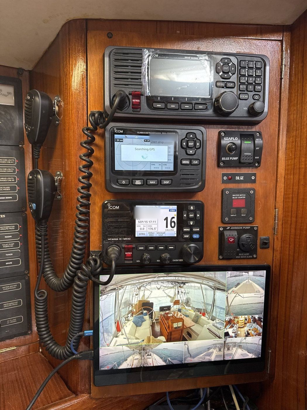 Radio stack at the nav station