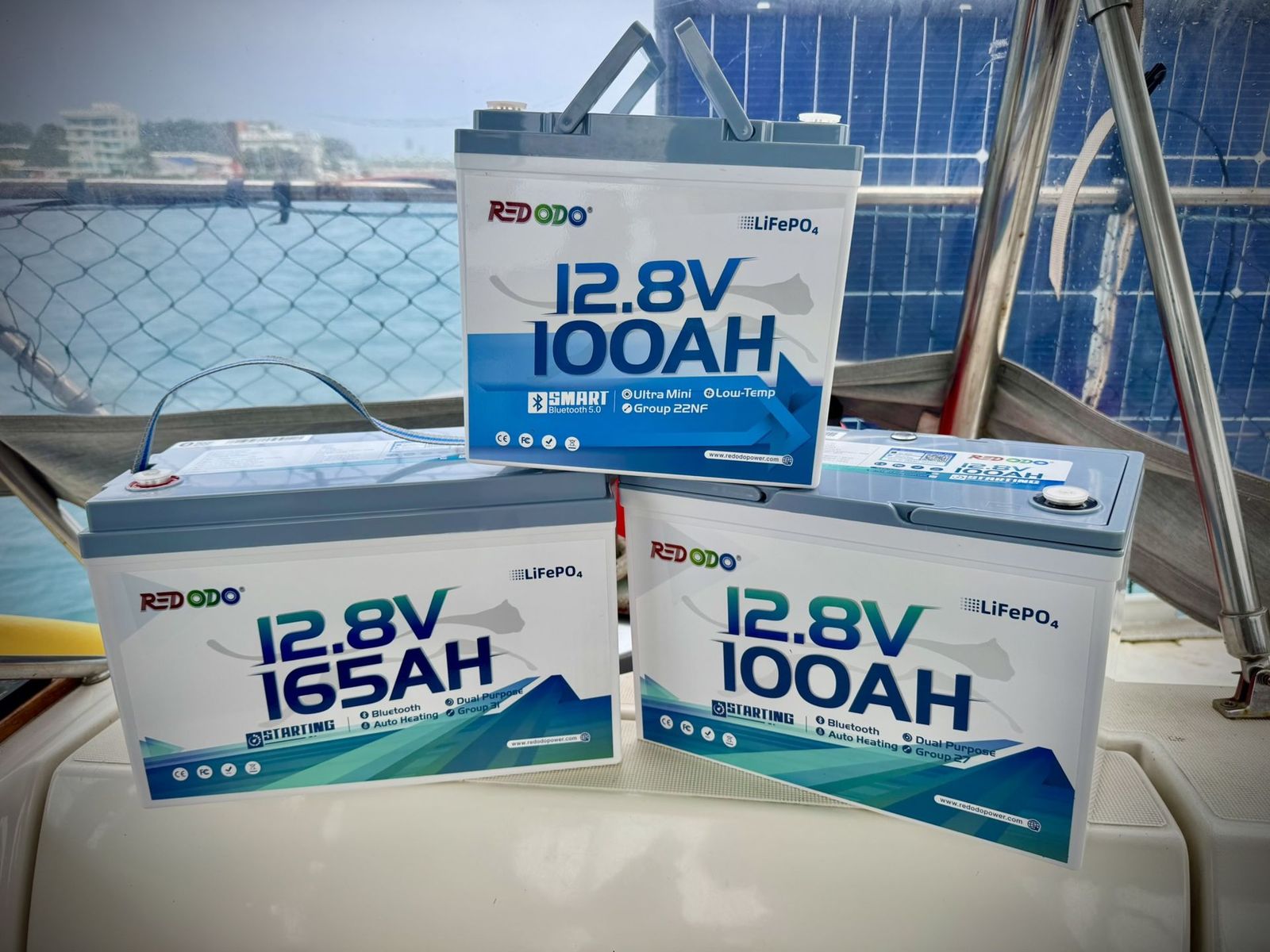 Newer 12V Redodo batteries for engine start, dinghy, and the 12V system